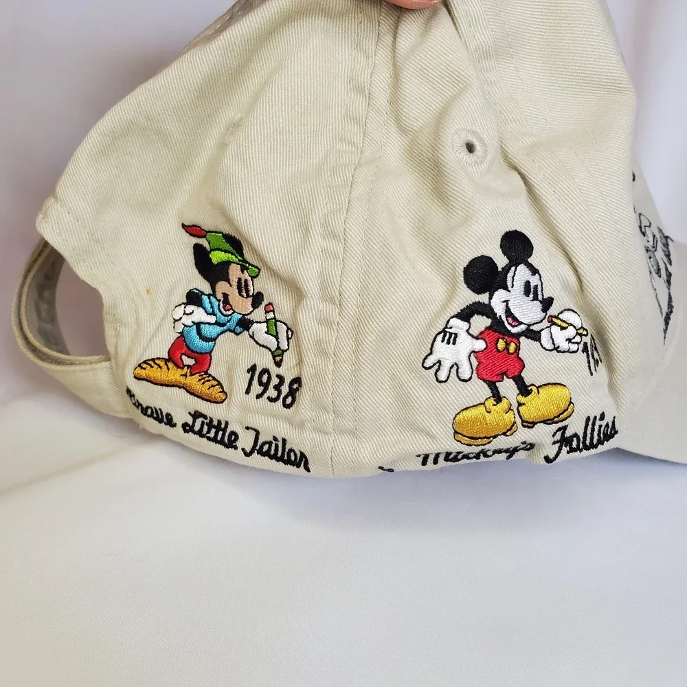 Disney Mickey Mouse Florida Hat‎ 1928 1935 1940 1980 Tan Adjustable Cap READ